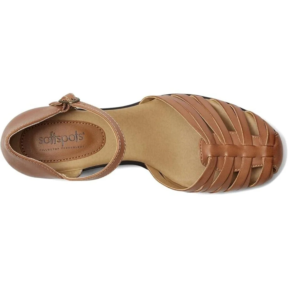 Comfortiva Tatianna Soft Spots Women's US 8 Tan Leather Slip on Shoes ZOGG1760
